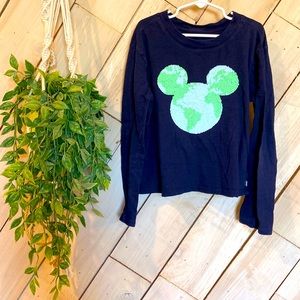 Gap kids Disney Long Sleeve Tee, kids size M, Flip Sequins